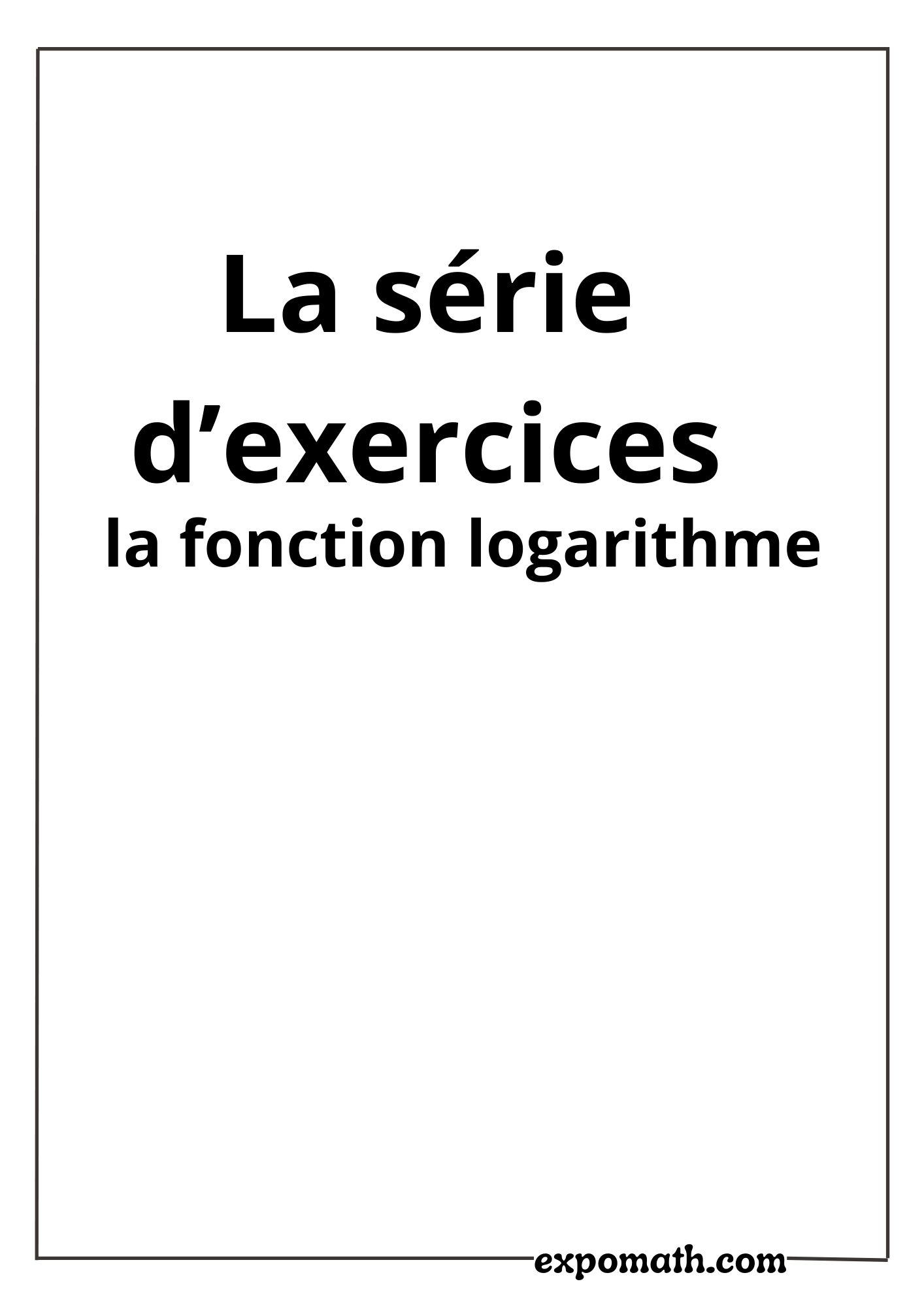Exercices de logarithme